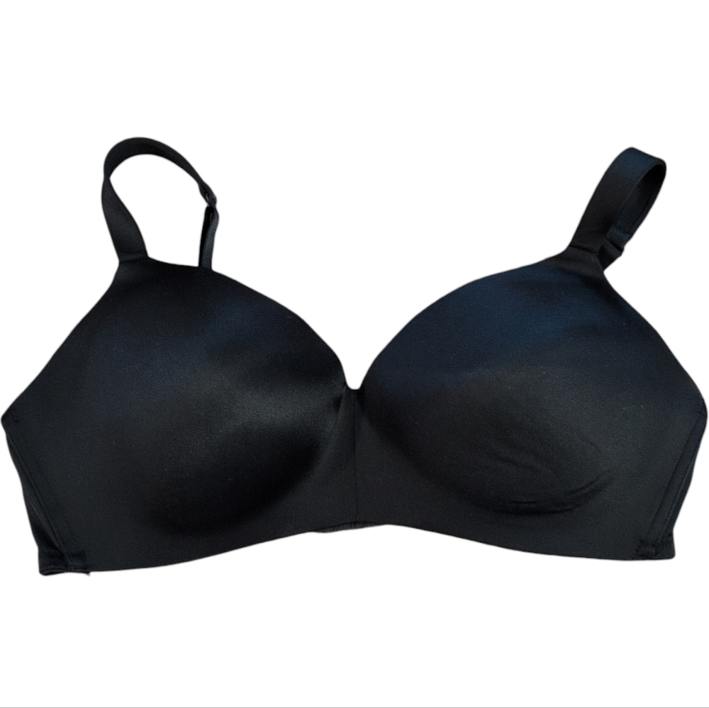 Cacique Solid Black Wirefree Full Coverage Bra 40… - image 1